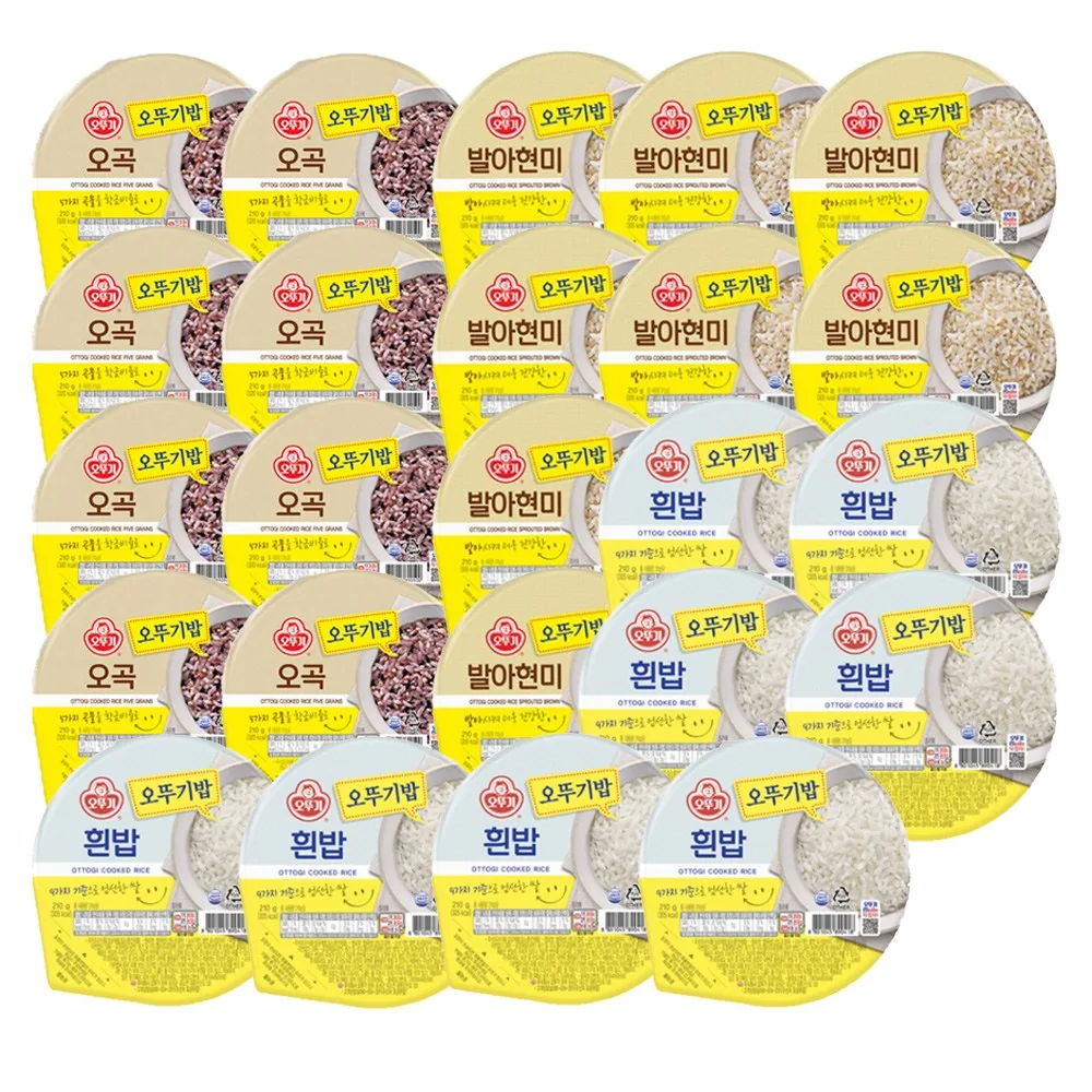 쿠팡 오뚜기밥 3종 24입 기획세트 1호 (흰밥 210g 8입+오곡밥 210g 8입+발아현미밥 210g 8입)
