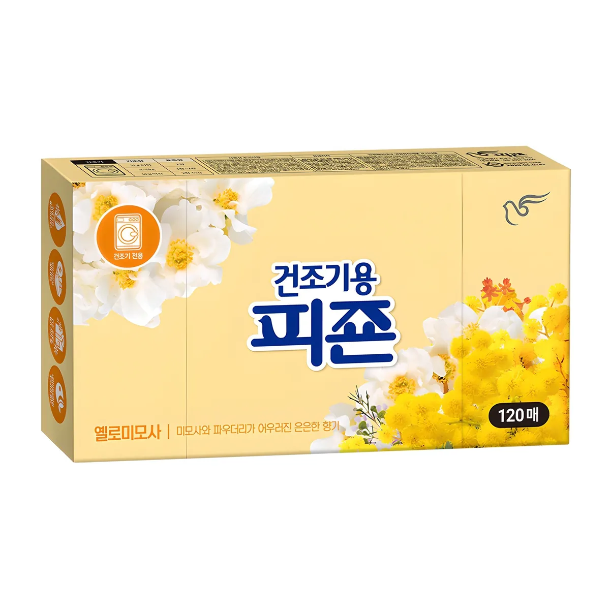 쿠팡 피죤 건조기용 오리지널 드라이시트 섬유유연제 옐로미모사 본품
