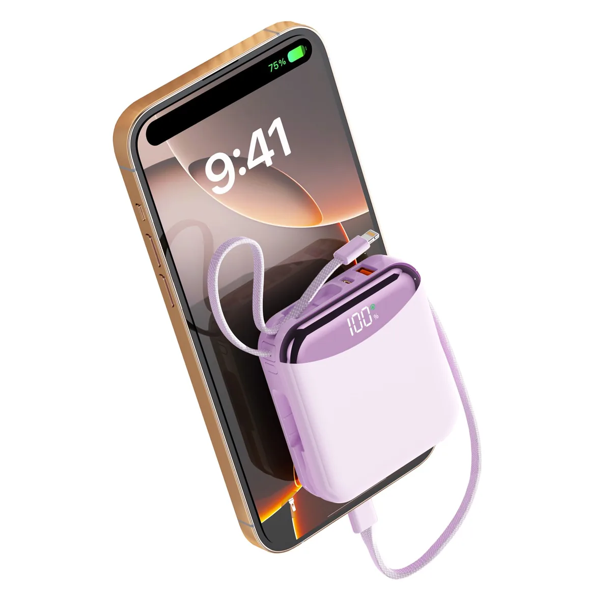 쿠팡 PIUJJA QC3.0 PD 22.5W 일체형 C타입 고속충전 보조배터리 10000mAh