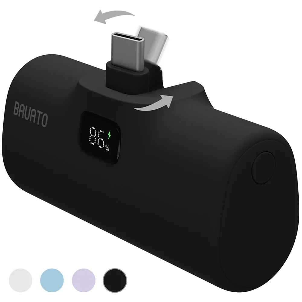 쿠팡 바우아토 포켓쉴 단자 접이식 PD 20W 고속 충전 보조배터리 5000mAh C타입 블랙 D-B-02012