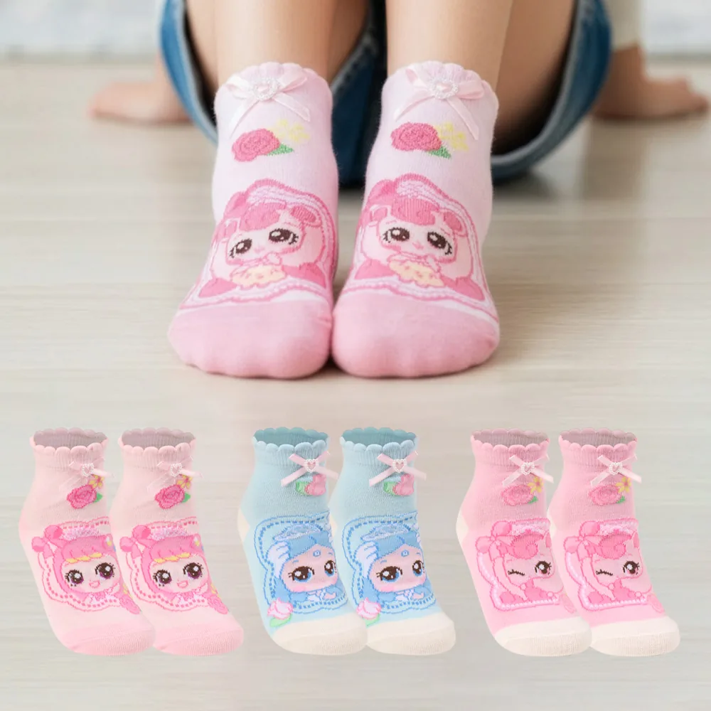 쿠팡 프리미에팜 아동용 캐치티니핑 프린세스 리본 로즈 단목 양말 4종 세트