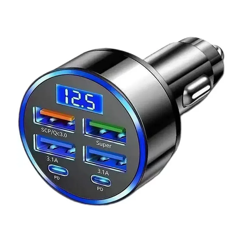 쿠팡 차량용 고속 충전기 시거잭 멀티소켓 4개 USB+2개 Type-C 급속 충전