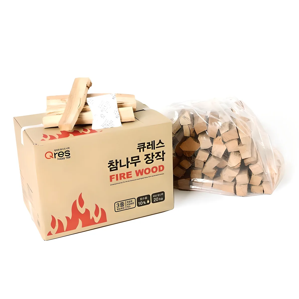 쿠팡 큐레스 3중 방습 국산 참나무 장작