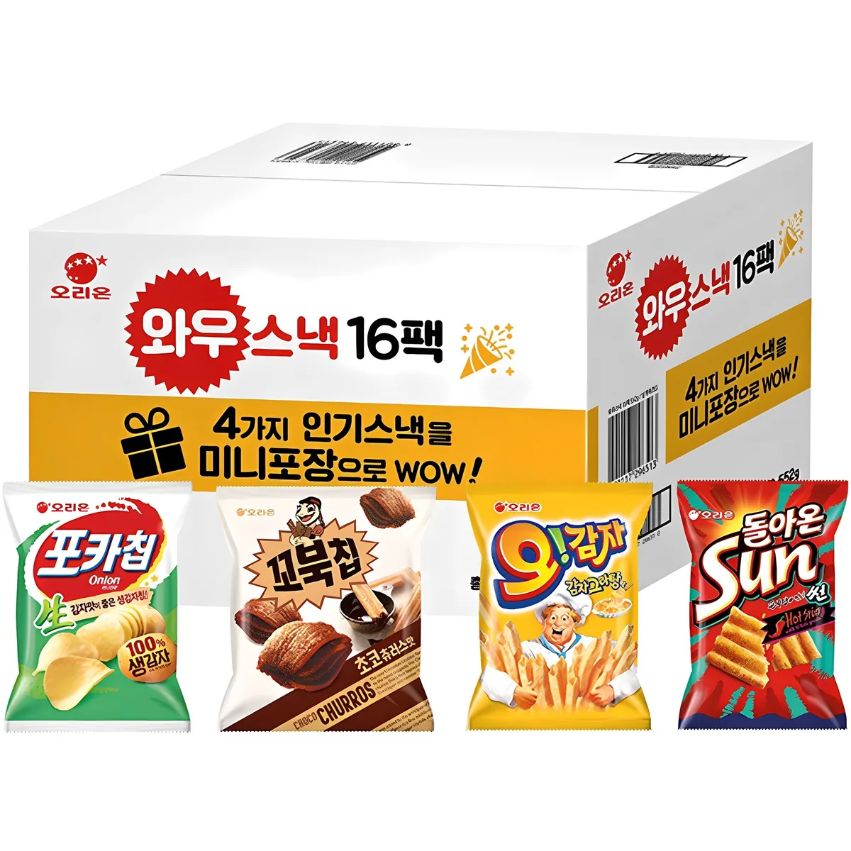 쿠팡 오리온 와우스낵 선물세트 16팩