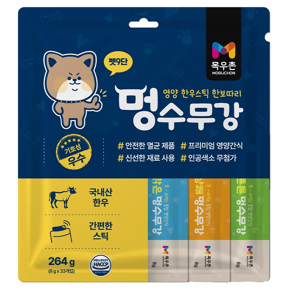 쿠팡 목우촌 펫9단 멍수무강 강아지 짜먹는 양갱 스틱 한우 영양 간식 눈 11p 관절 11p 기관지 11p 33p