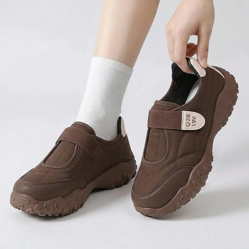 쿠팡 Modern Fashion 여성 벨크로 발편한 운동화 통굽 신발 AD68