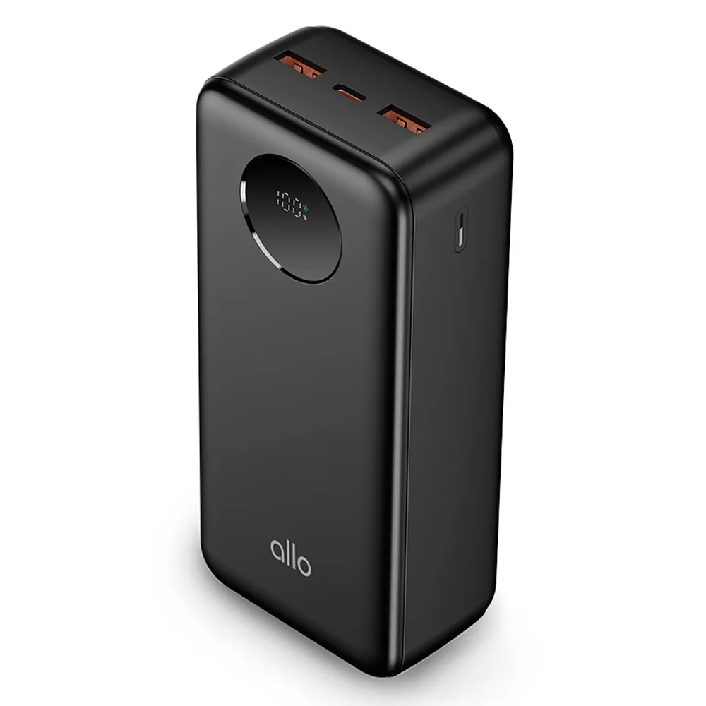 쿠팡 알로코리아 대용량 고속 충전 보조배터리 C타입 30000mAh, allo3007PD, 블랙