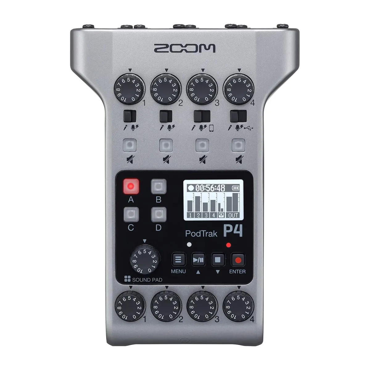 쿠팡 ZOOM PodTrak P4 4마이크 입력 4헤드폰 출력 4트랙 동시녹음