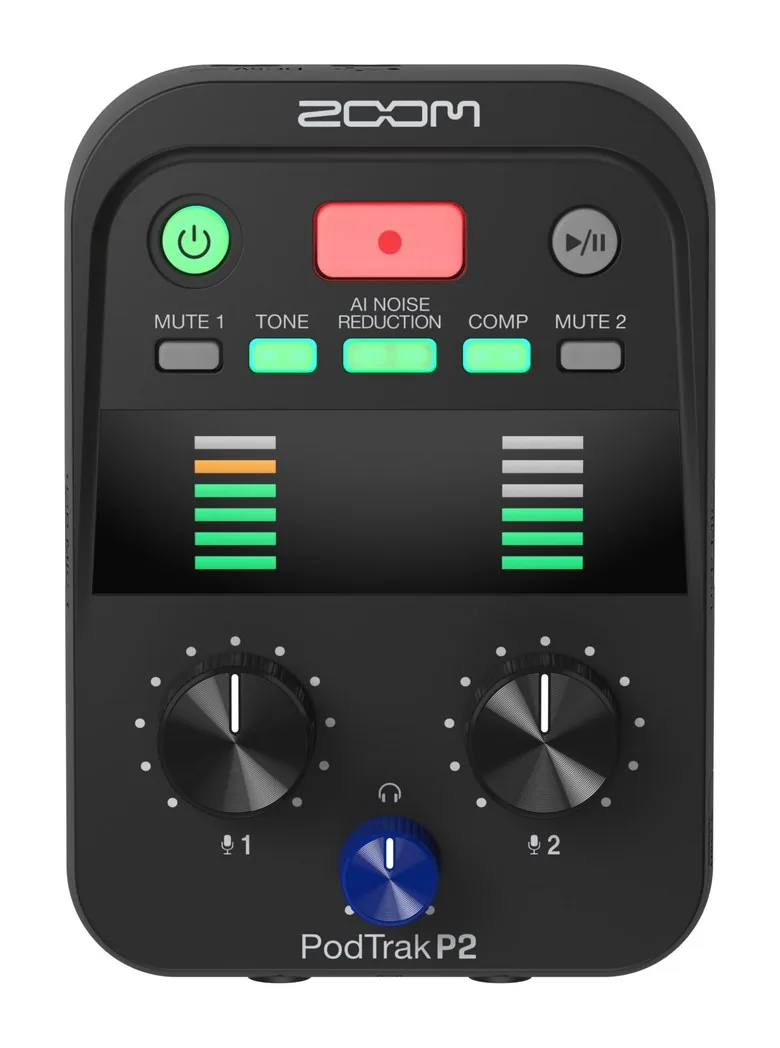 쿠팡 ZOOM P2 AI USB USB 줌 팟캐스트 레코더 블랙 손바닥 사이즈 노이즈 감소 기능