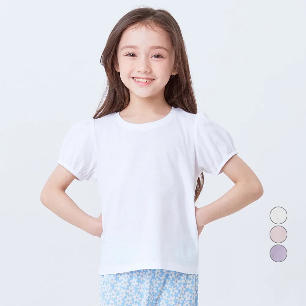 쿠팡 롤리트리 통기성 순면 퍼프소매 반팔 티셔츠