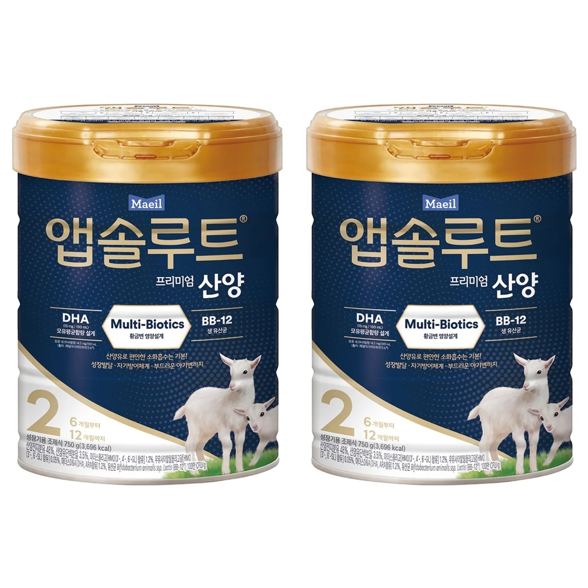 쿠팡 앱솔루트 프리미엄 산양 분유 2단계 750g 2개