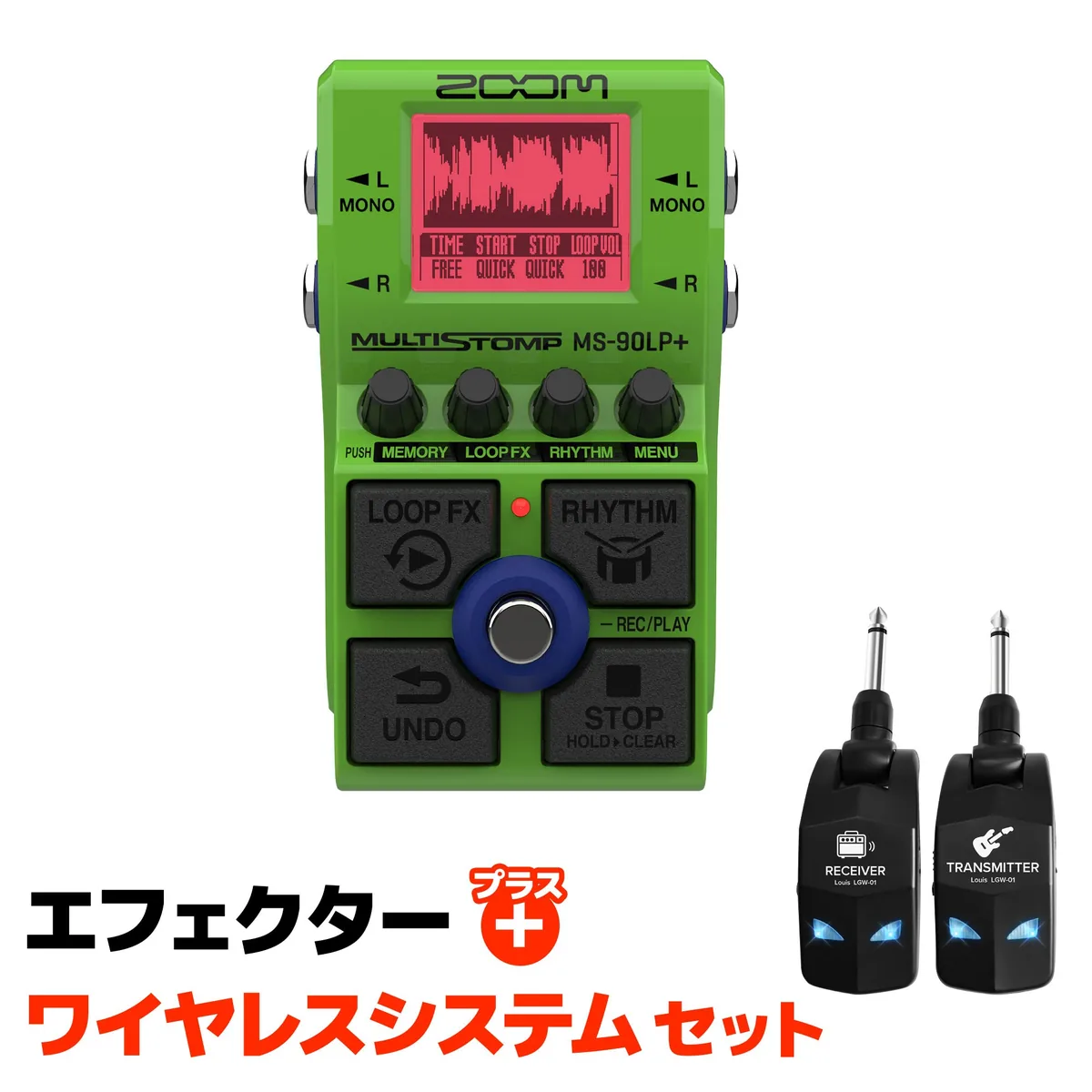 쿠팡 ZOOM MS-90LP+ & LGW-01 무선 시스템 세트 이펙터 멀티 루퍼 페달