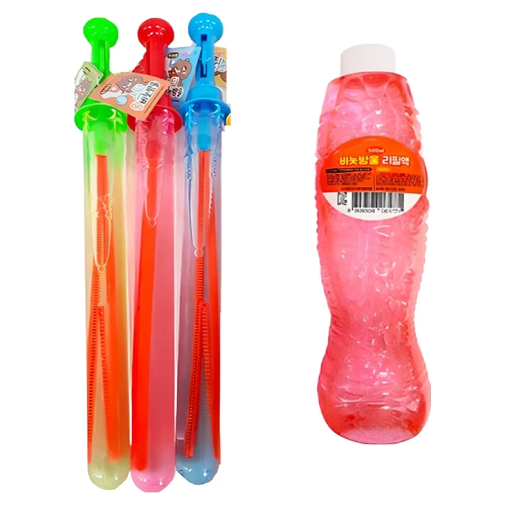 쿠팡 스틱 왕 비눗방울 대용량 280ml x 3p + 리필액 500ml 세트