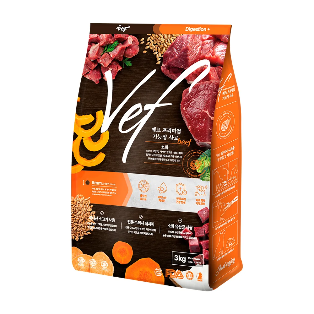 쿠팡 Vef 8free 전연령 강아지 기능성 사료, 소, 3kg, 1개