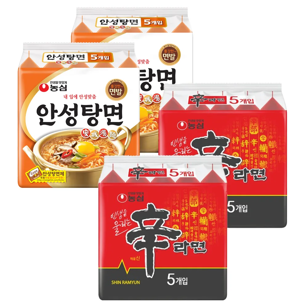 쿠팡 농심 안성탕면 125g 10p + 신라면 120g 10p