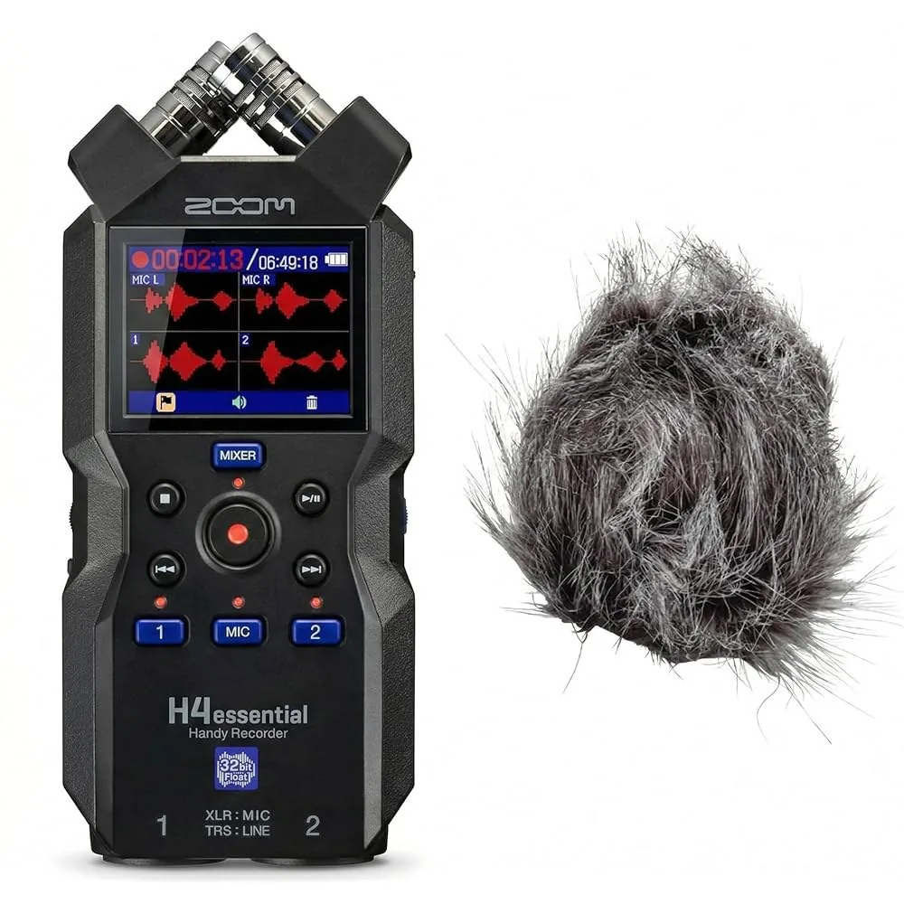 쿠팡 줌 Zoom H4essential 4트랙 핸디 레코더 32비트 플로트 WSH-4E 윈드스크린 번들