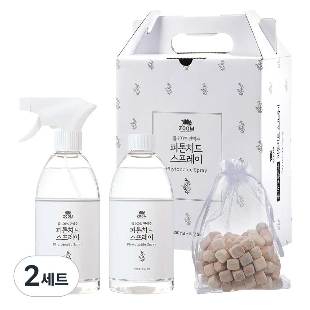 쿠팡 줌 100% 편백수 피톤치드 스프레이 500ml+리필500ml 세트