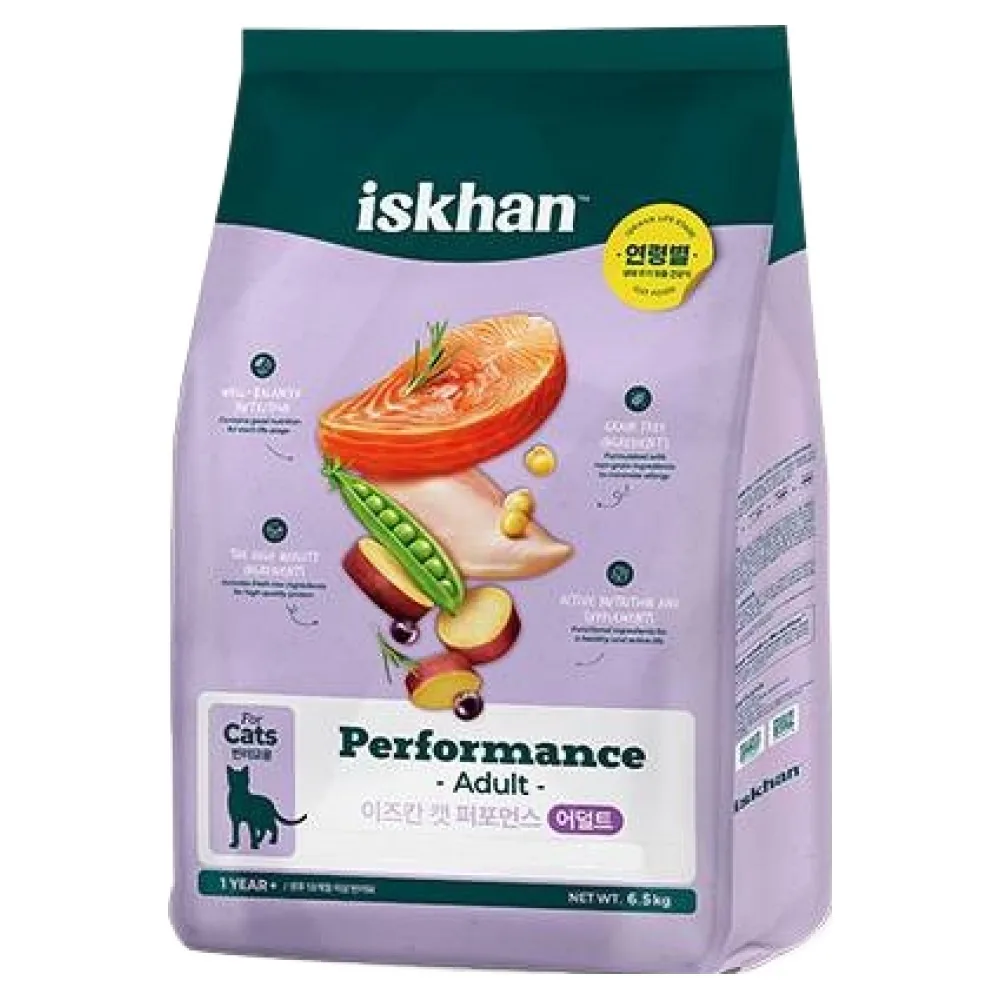 쿠팡 이즈칸 어덜트 캣 퍼포먼스 건식사료 닭+연어 6.5kg