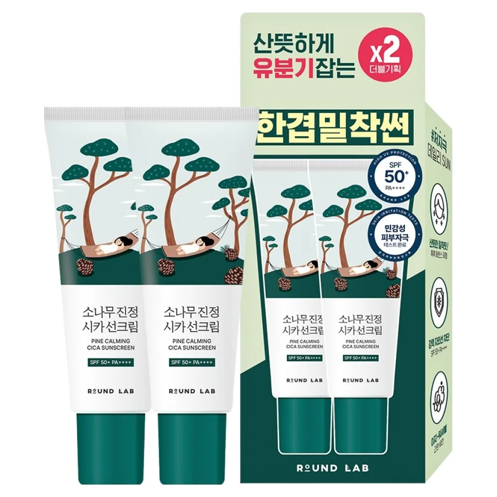 쿠팡 라운드랩 소나무 진정 시카 선크림 SPF50+ PA++++ 40ml 2개