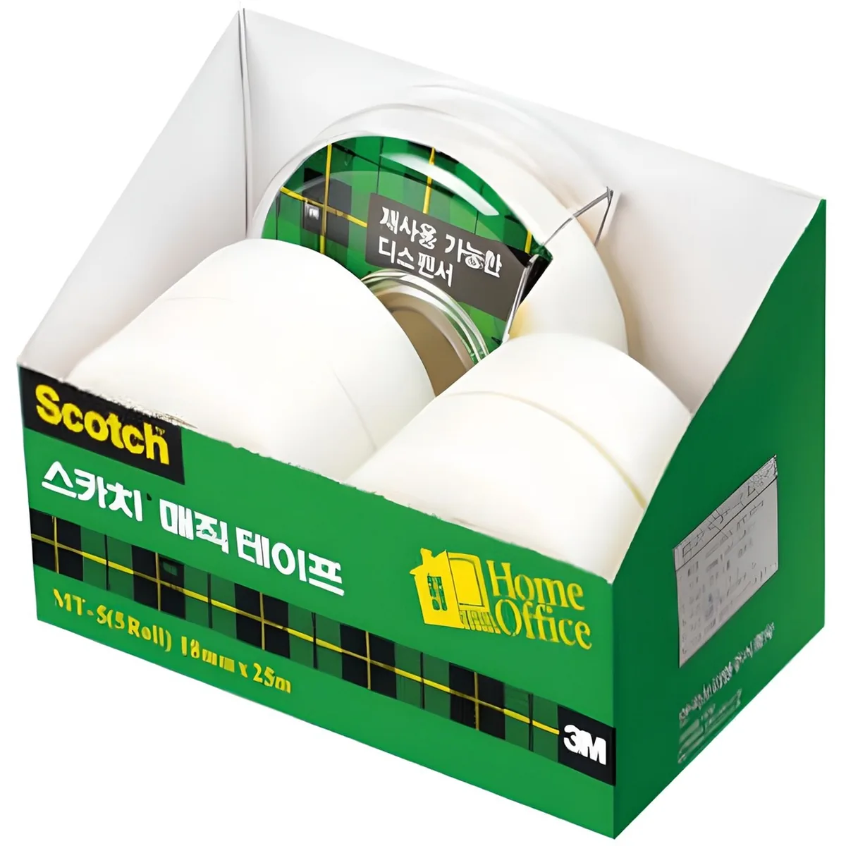 쿠팡 스카치 매직 테이프 디스펜서 + 리필 18mm x 25m 4p 오피스 팩 MT-5