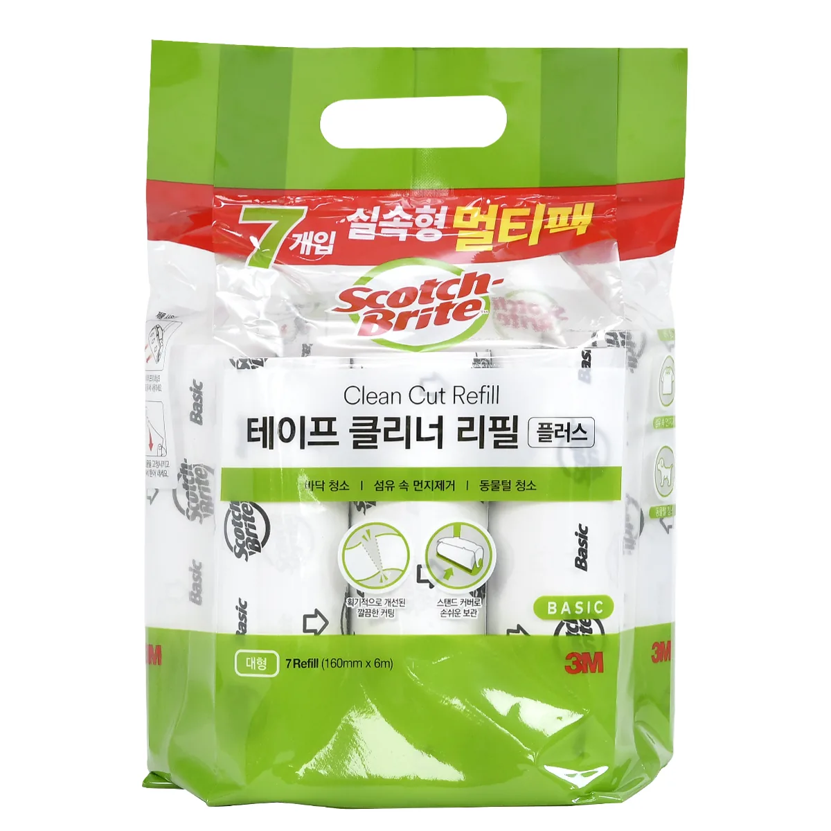 쿠팡 스카치브라이트 실속형 멀티팩 테이프 클리너 리필 7p