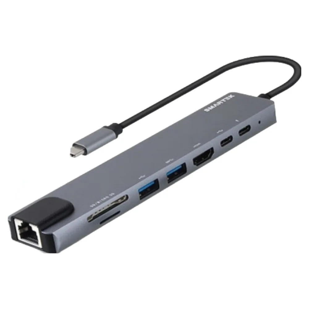 쿠팡 스마텍 C타입 8in1 멀티 허브 ST-AH800 블랙