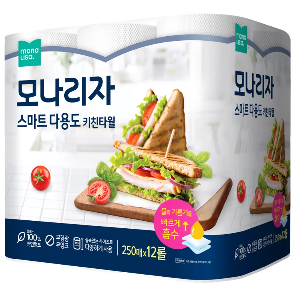 쿠팡 모나리자 스마트 다용도 키친타올 250매