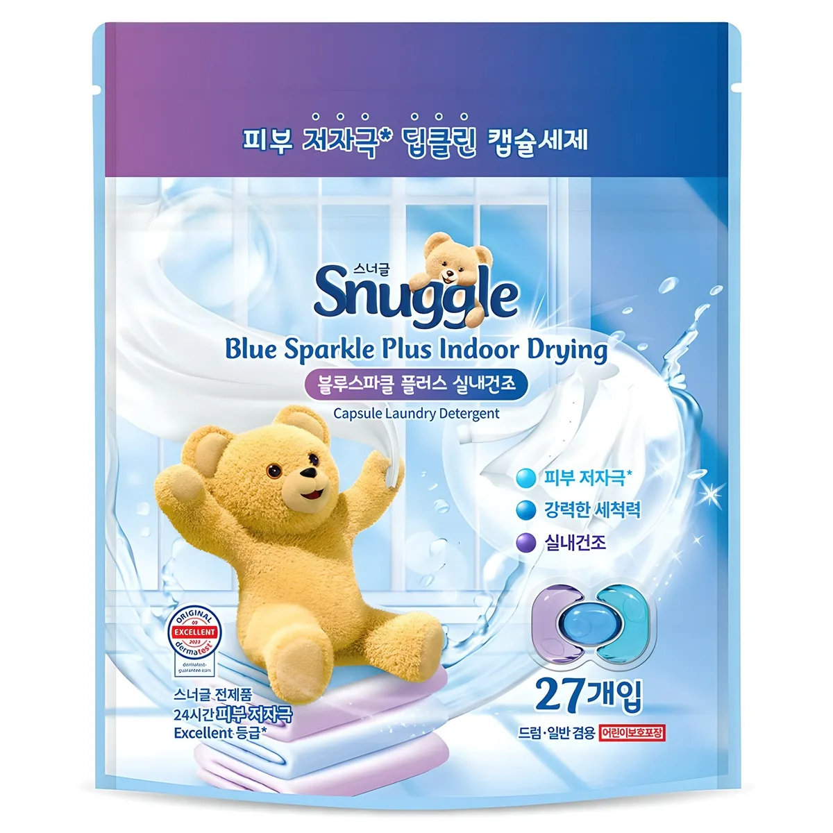 쿠팡 스너글 블루스파클 플러스 실내건조 캡슐세제