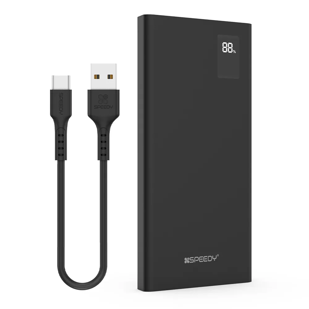 쿠팡 스피디 슬림핏 PD 20W 고속 보조배터리 10000mAh + C타입 케이블 SPE-B2PA10DPQ 블랙