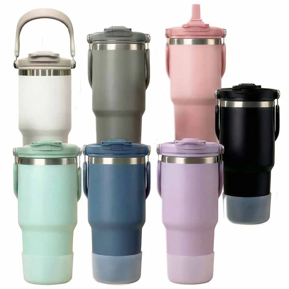 쿠팡 별이네집 대용량 스테인리스 텀블러 1200ml 블랙 (미끄럼방지캡, 빨대뚜껑, 빨대, 빨대솔, 세척솔, 세척발포제 포함)