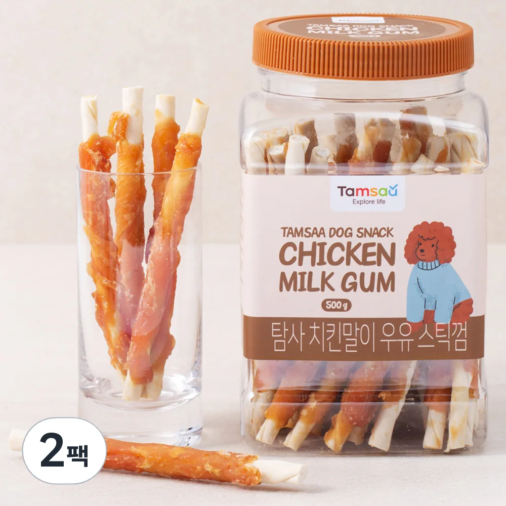 쿠팡 탐사 치킨말이 우유 스틱껌 500g