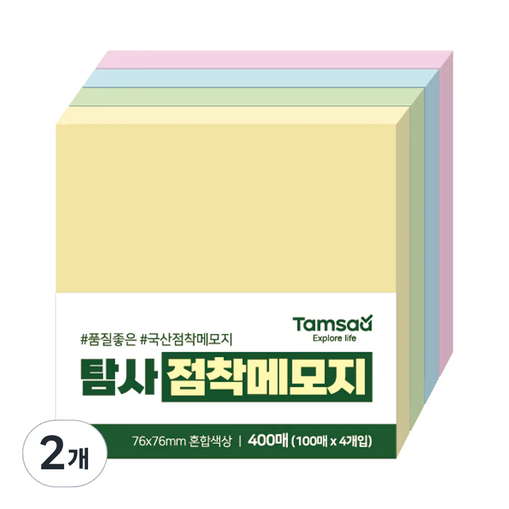 쿠팡 탐사 점착 메모지 76 x 76 mm 400p