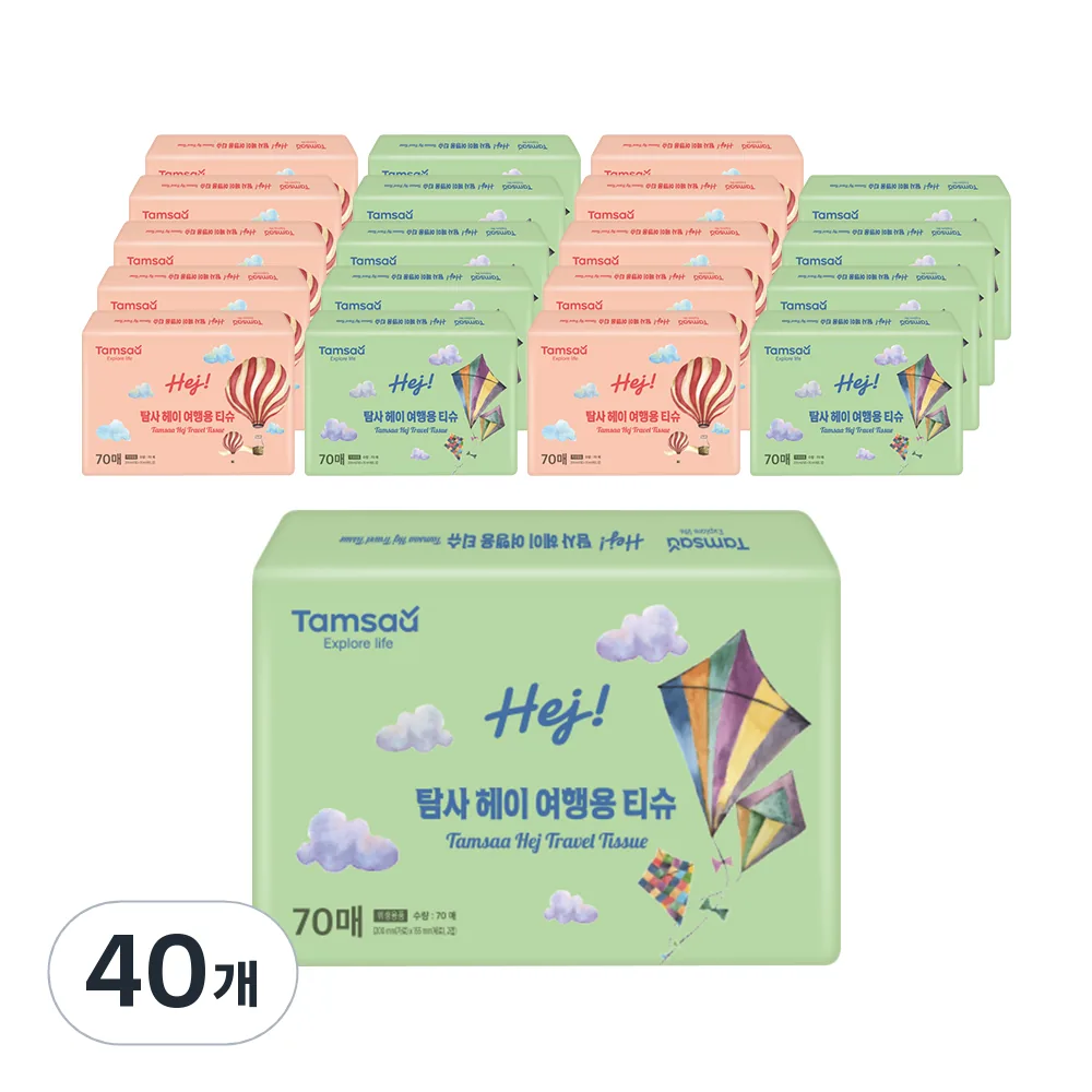 쿠팡 탐사 헤이 여행용티슈 2겹 70매
