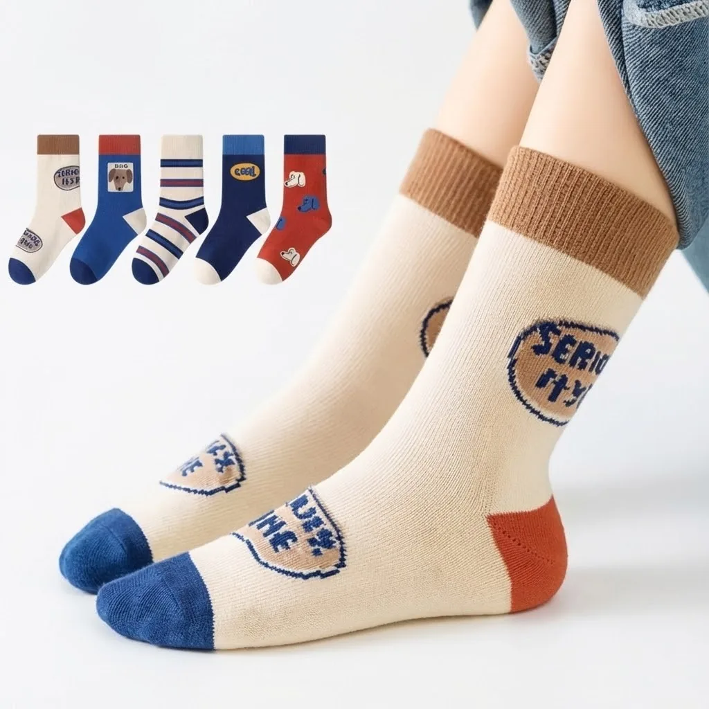 쿠팡 어반바스켓 아동용 어린이 쿨독 중목 양말 5켤레 세트