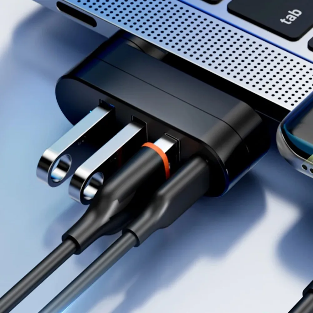 쿠팡 USB 3.0 C타입 4포트 허브 180도 회전 멀티 확장 어댑터