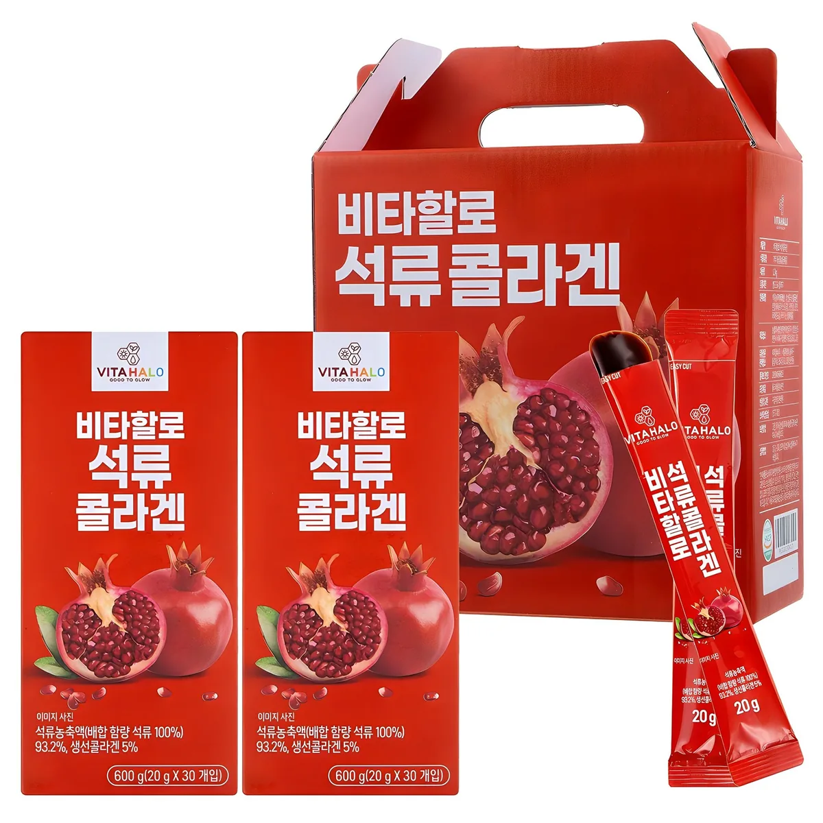쿠팡 비타할로 석류 콜라겐 스틱 30개입
