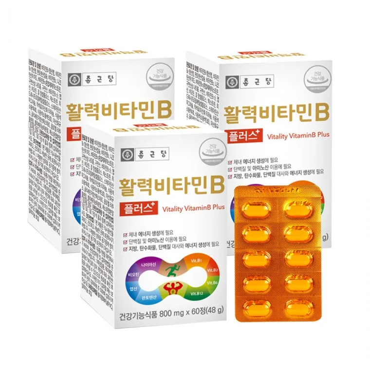 쿠팡 종근당활력비타민B 플러스 800mgx60정 3개