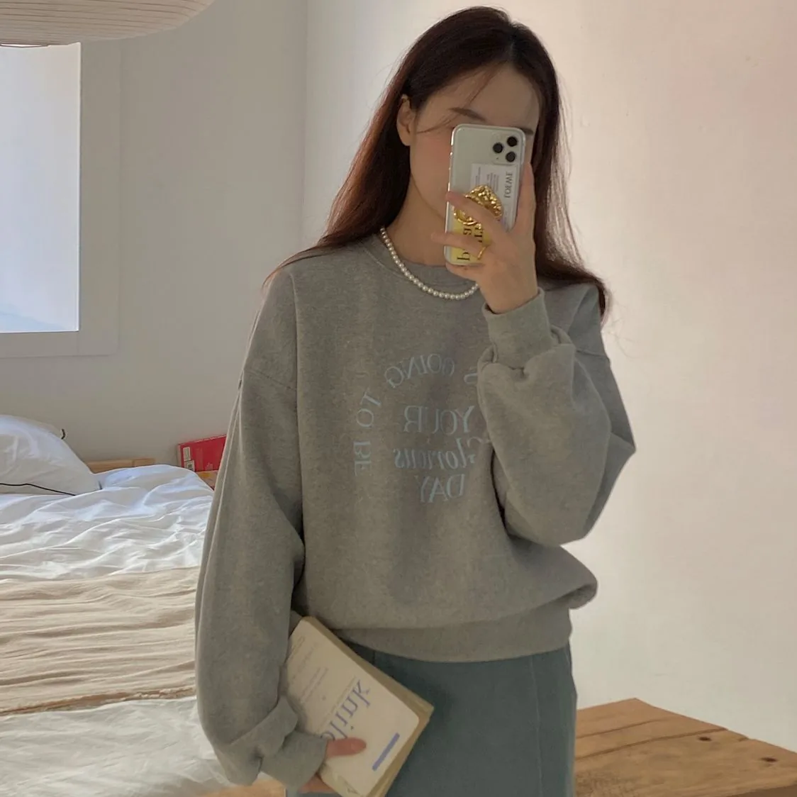 쿠팡 여성용 레터링 긴팔 맨투맨 티셔츠