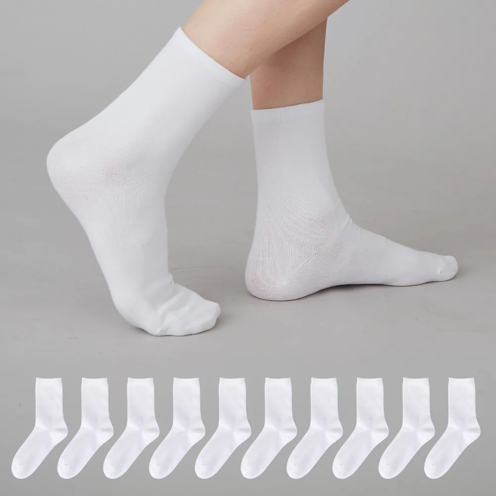 쿠팡 베이스알파에센셜 여성용 무지 중목 양말 10켤레