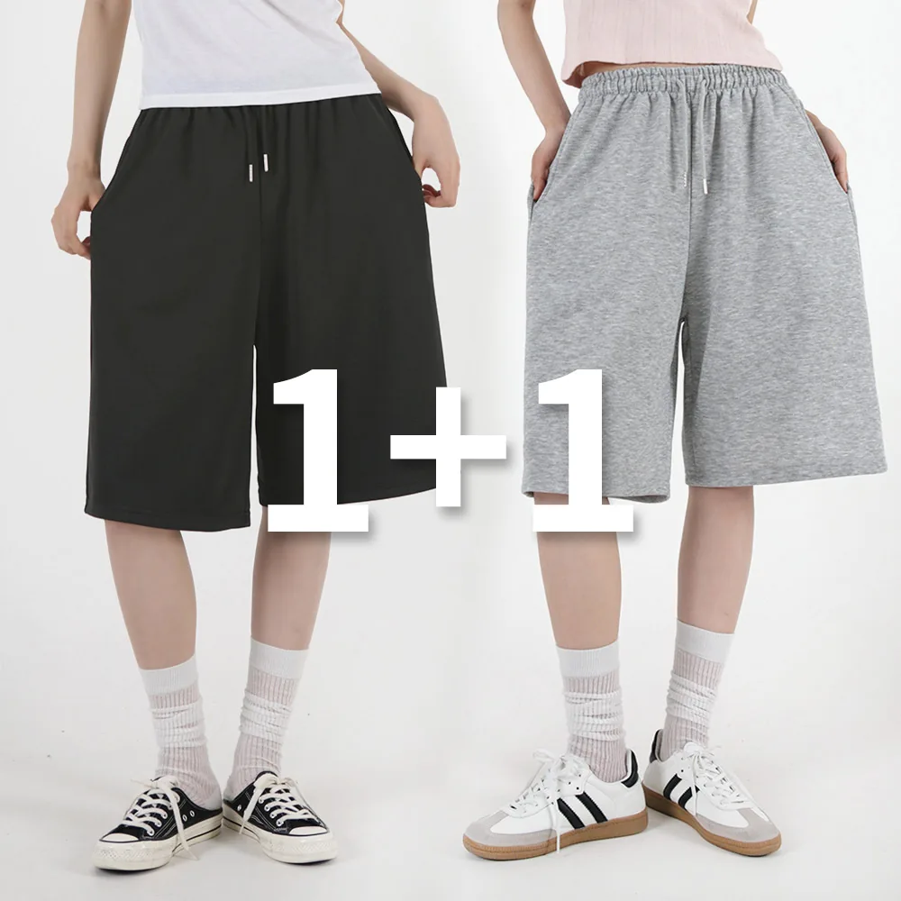 쿠팡 오버나인 여자 여성 여름 쭈리 밴딩 와이드 버뮤다 팬츠 반바지