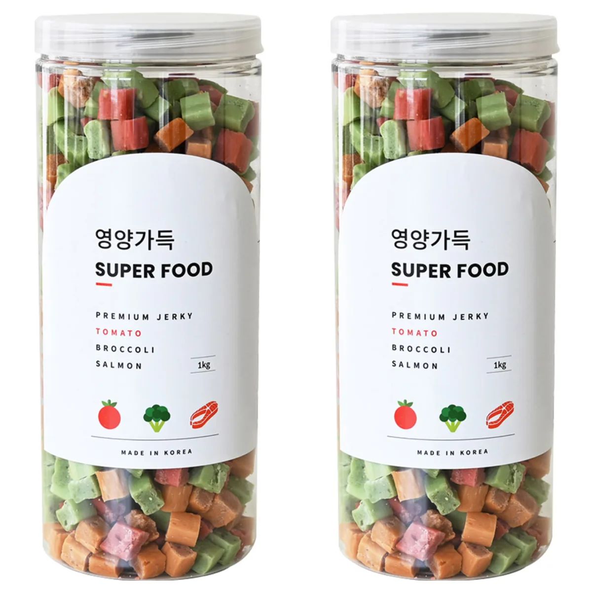 쿠팡 제로랩스 강아지 져키 혼합맛(토마토/브로콜리/연어) 1kg 2개