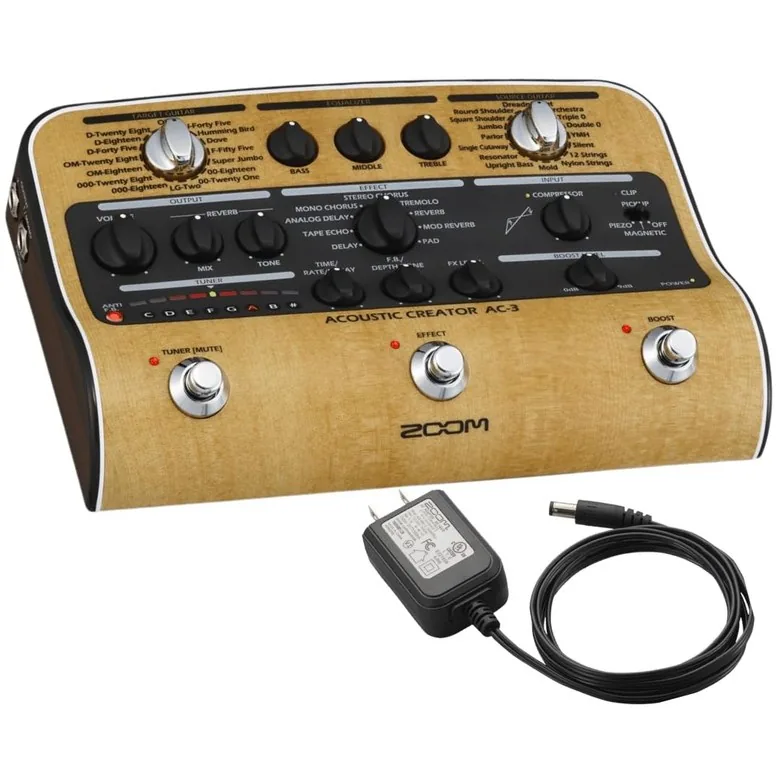 쿠팡 ZOOM AC-3 DI 줌 어쿠스틱 기타용 이펙트 페달 프리앰프
