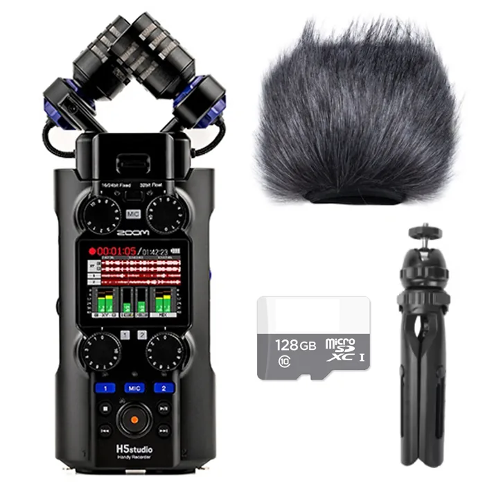 쿠팡 ZOOM H5 studio 128GB 헤어리 윈드스크린 고정삼각대 오디오 인터페이스